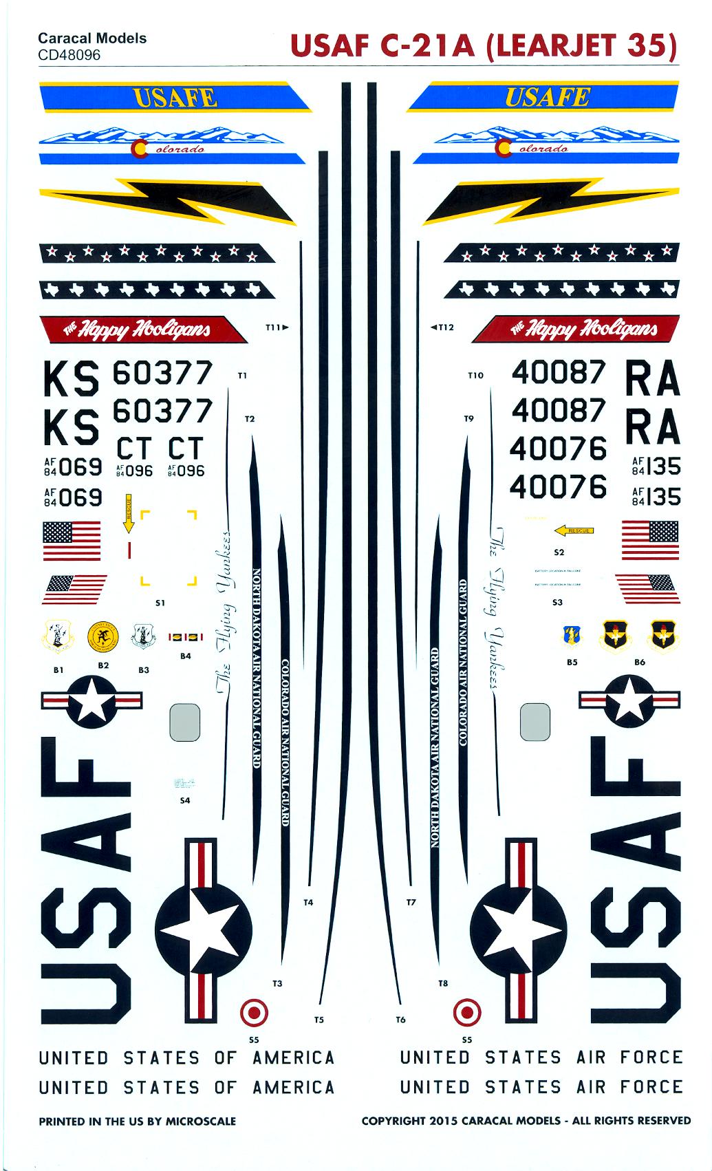 Caracal Decals 1/48 U.S. AIR FORCE C21 LEARJET 35 eBay